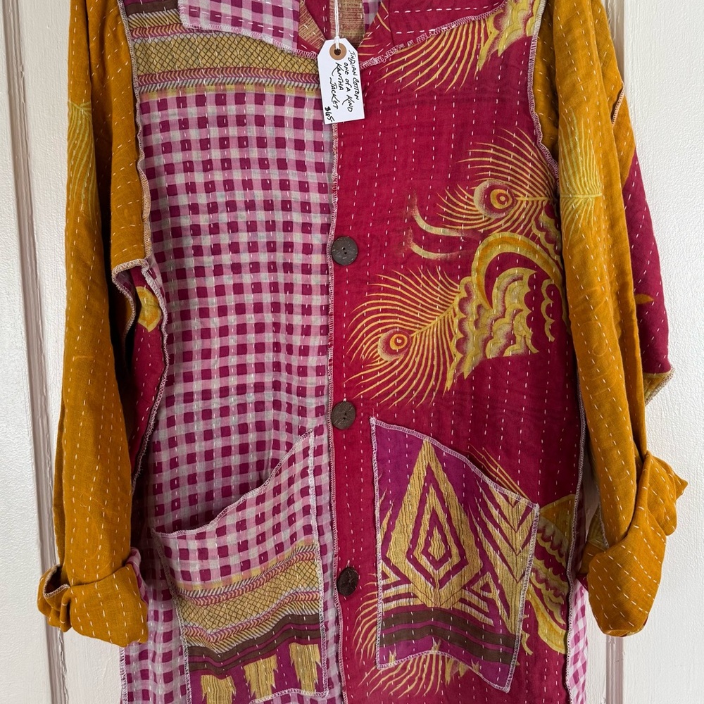 New Kantha Cotton Colorfull Patchwork Jacket - Picture 2 of 6